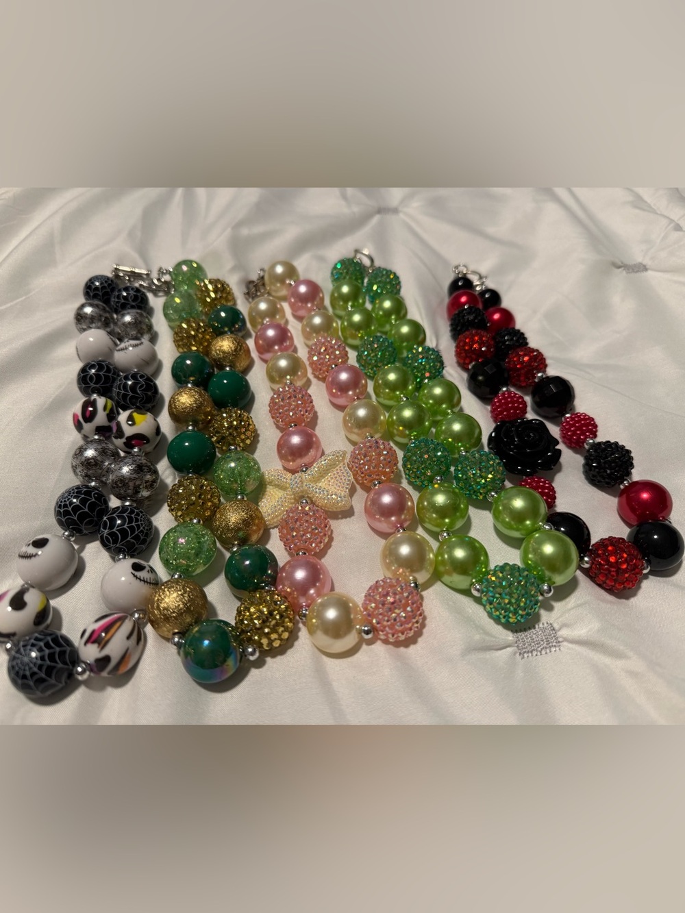 Set of FIVE - Bugglegum style necklaces